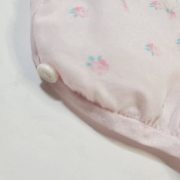 Vintage 90s Mayfair Pastel Pink Tulip Embroidery Baby Romper and Bonnet - Picture 11 of 13